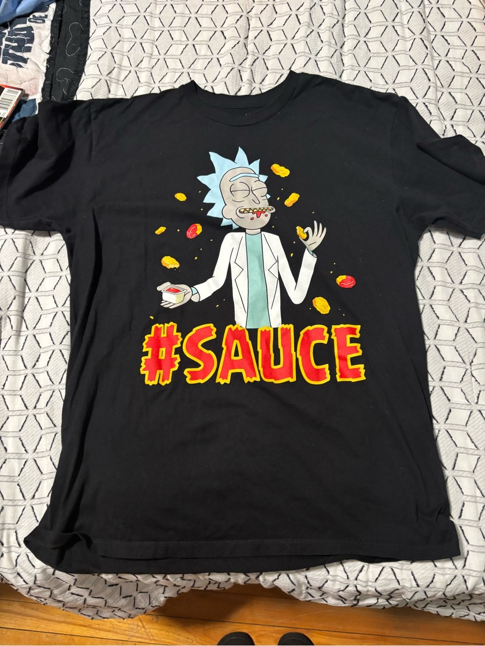 Rick Cartoon #SAUCE Graphic Black Men's T-Shirt